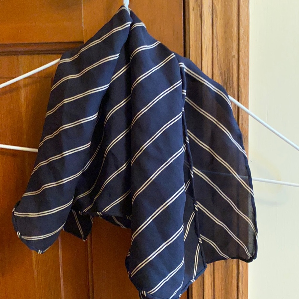 Banana Republic navy blue & cream colored scarf